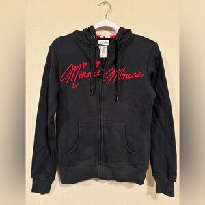 Minnie Mouse zip up jacket sweatshirt with Minnie ears